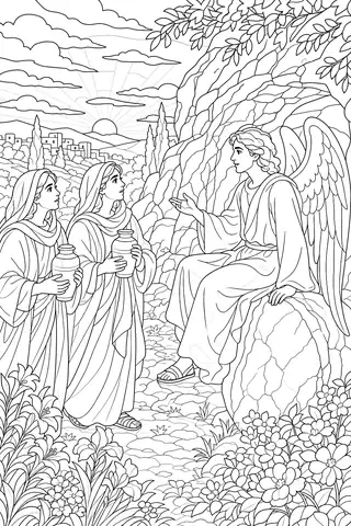The Angel at the Empty Tomb coloring page