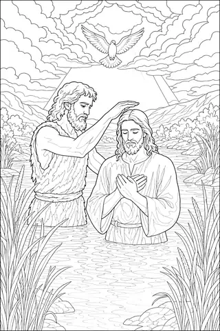 The Baptism of Jesus coloring page
