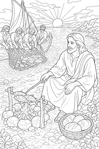 Breakfast on the Beach coloring page