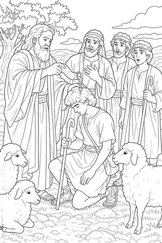 Samuel Anoints David coloring page