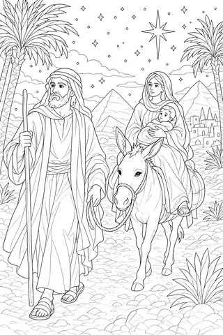 The Flight to Egypt coloring page