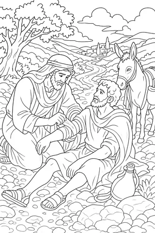 The Good Samaritan coloring page