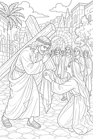 Jesus Carries the Cross coloring page