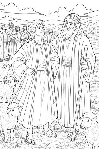 Joseph’s Coat of Many Colors coloring page