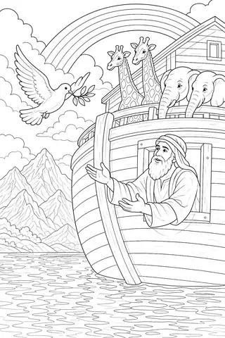 Noah and the Dove coloring page