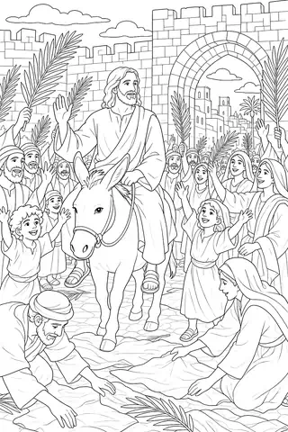 Palm Sunday coloring page