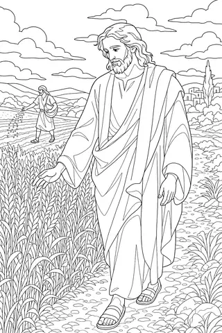 The Parable of the Sower coloring page