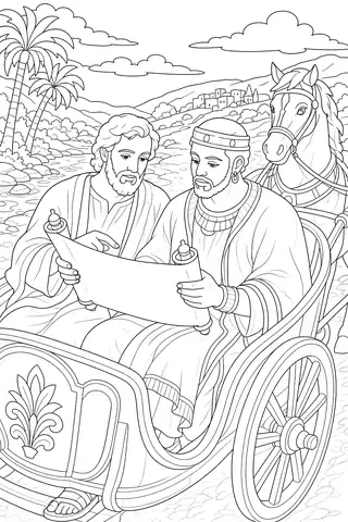 Philip and the Ethiopian coloring page