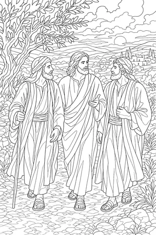 The Road to Emmaus coloring page