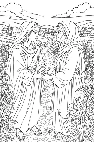 Ruth and Naomi coloring page