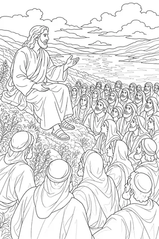 The Sermon on the Mount coloring page