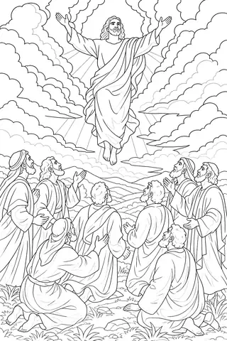 The Ascension of Jesus coloring page