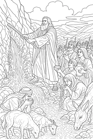 Water from the Rock coloring page
